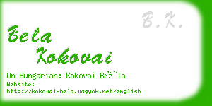 bela kokovai business card